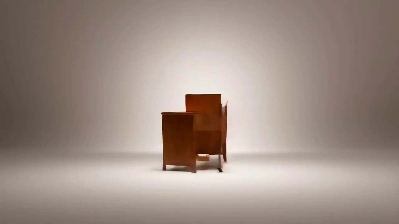 Morphs fluidly from one form to another stool to rocking chair to writing desk