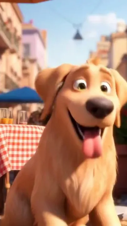 A clumsy Golden Retriever versus a nimble black cat on European streets