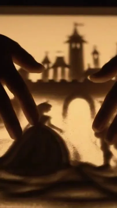 Realistic Sand Art under the warm light