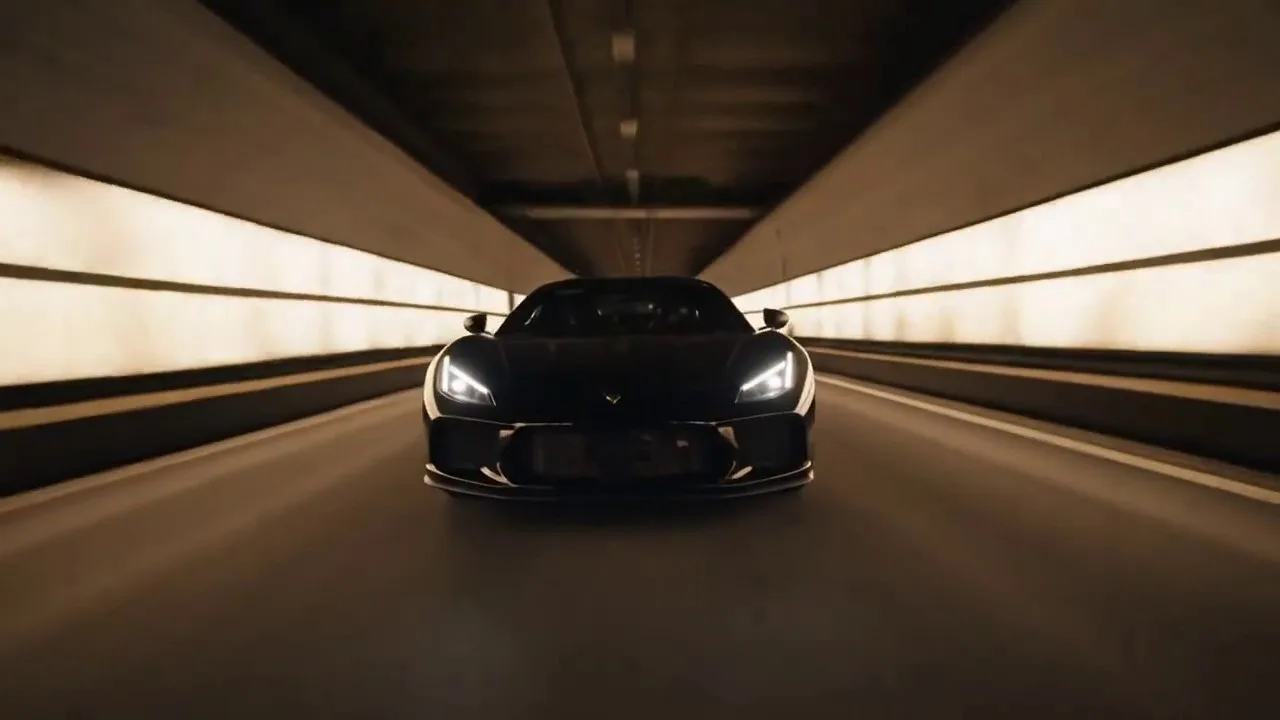 Fast and Furious style NOS Car speeding shot