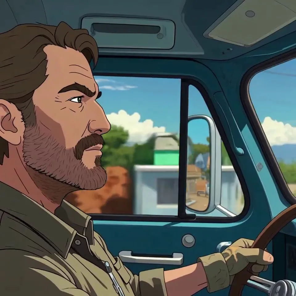 Pov shot of driving a truck